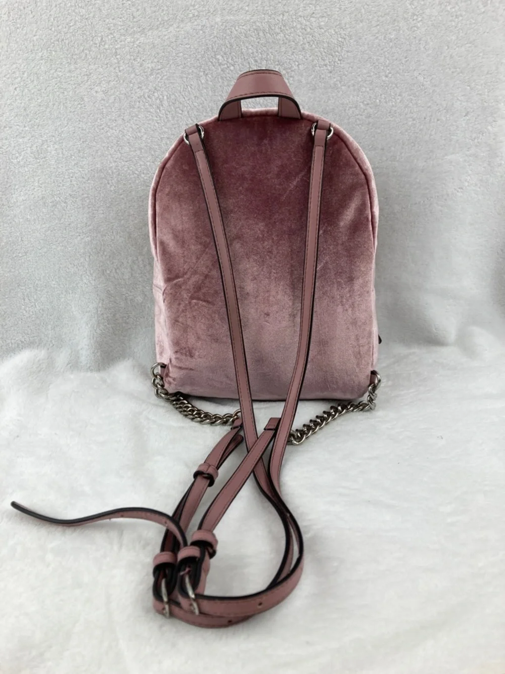Victoria’s Secret Love Victoria Pink Velveteen Mini Backpack 10” x 8” - Picture 6 of 16